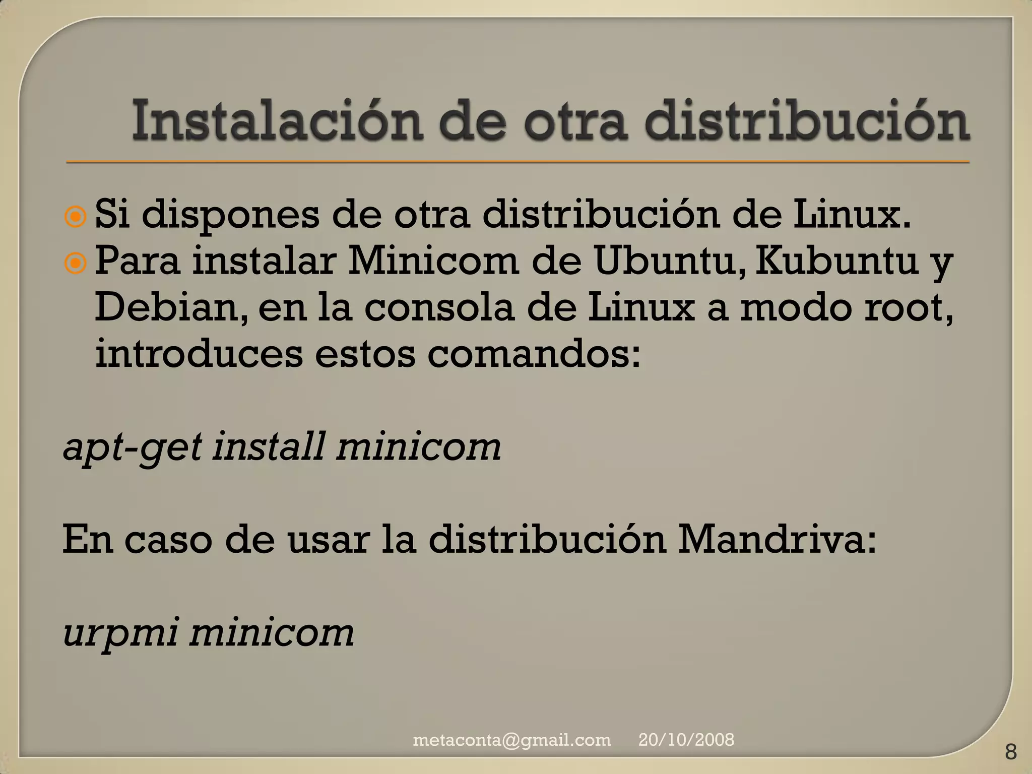 Manual básico Minicom