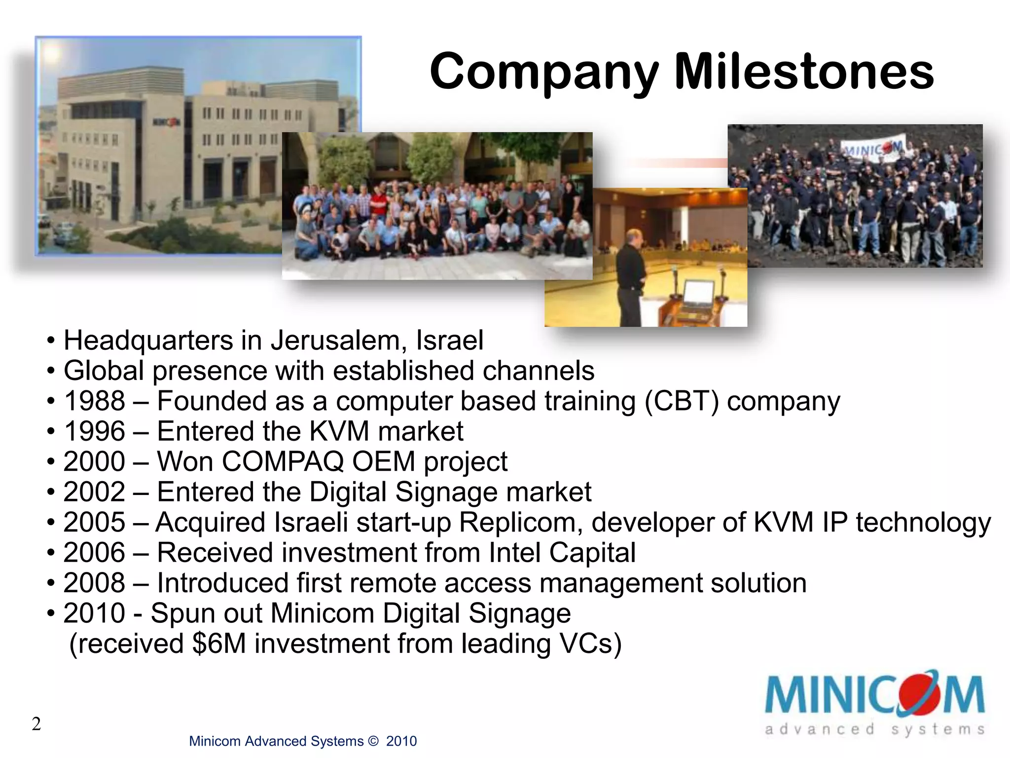 Company Milestones Headquarters in Jerusalem, Israel