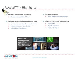 AccessIT™ - Web Access Management to all interfaces