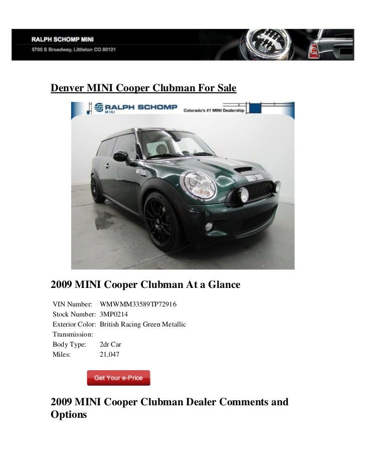 Mini Cooper Clubman For Sale In Denver Co Mini Cooper Clubman For Sale In Denver Co