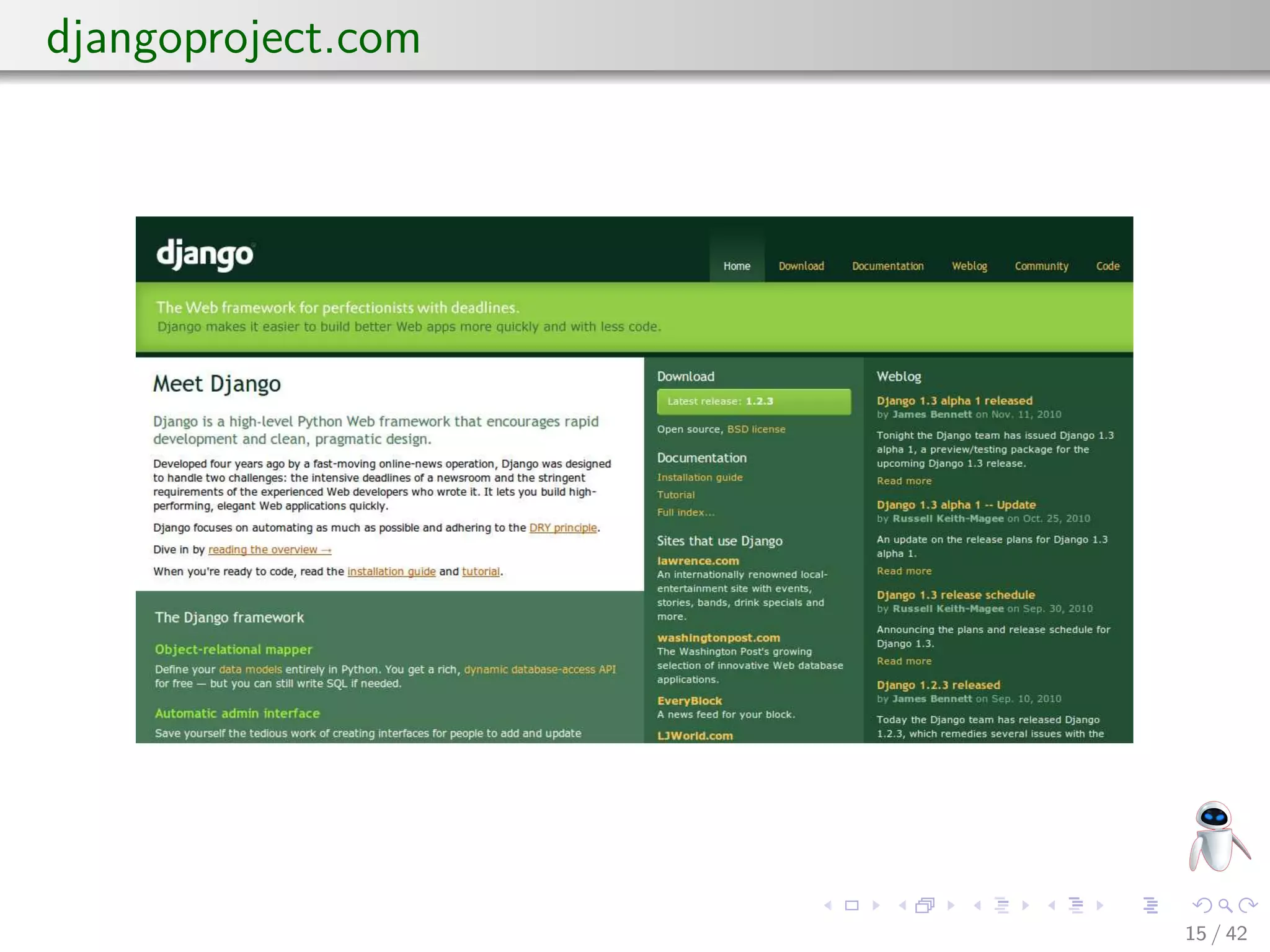 djangoproject.com
15 / 42
 