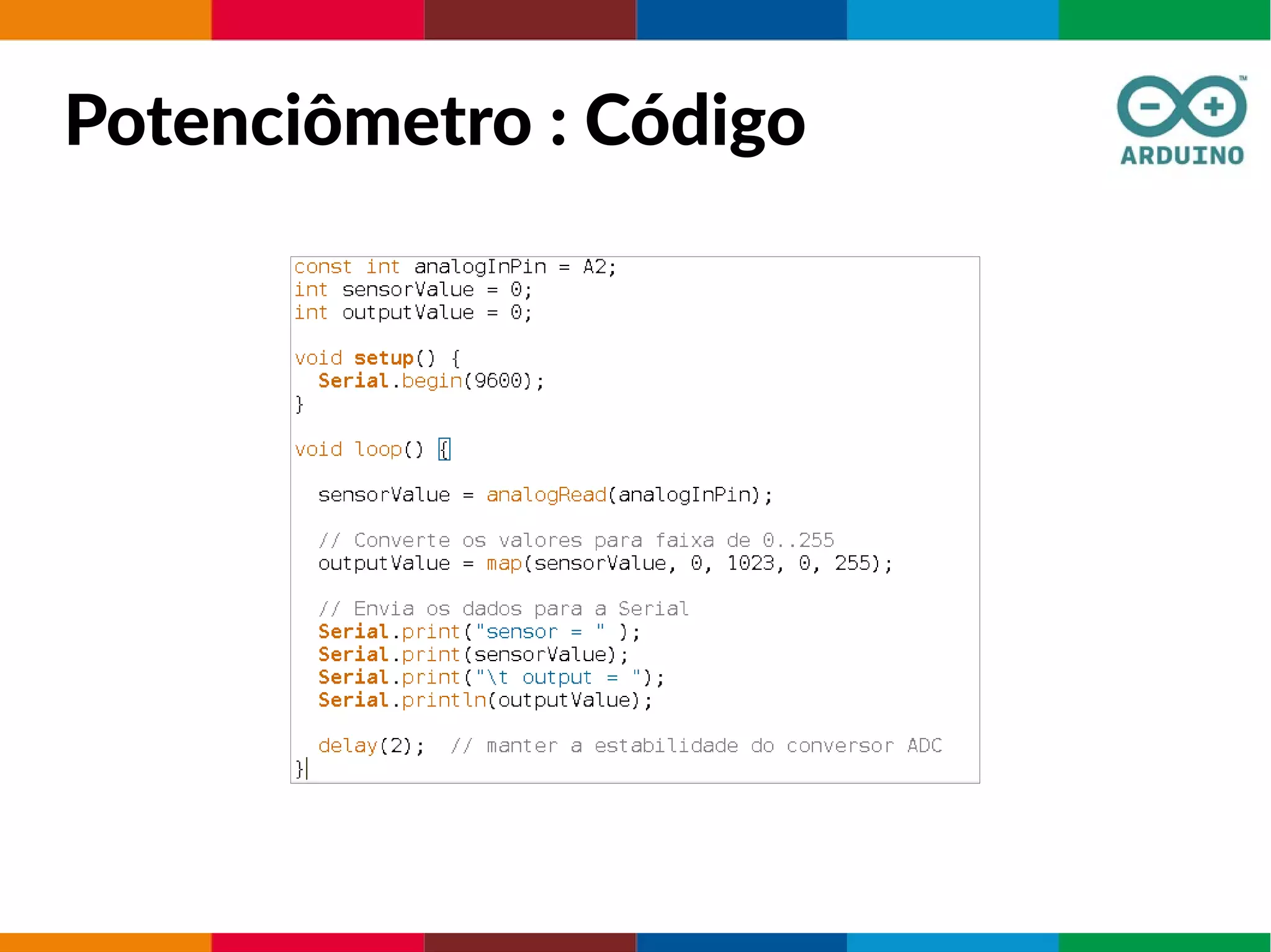Potenciômetro : Código
 