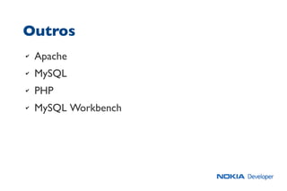 Outros
✔ Apache
✔ MySQL
✔ PHP
✔ MySQL Workbench
 