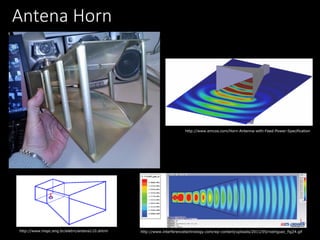 Antena Horn
http://www.interferencetechnology.com/wp-content/uploads/2011/05/rodriguez_fig24.gif
http://www.emcos.com/Horn-Antenna-with-Feed-Power-Specification
http://www.mspc.eng.br/eletrn/antena110.shtml
 