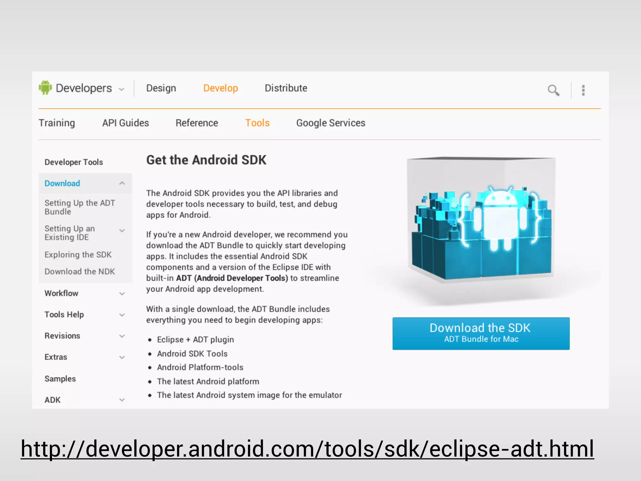http://developer.android.com/tools/sdk/eclipse-adt.html
 