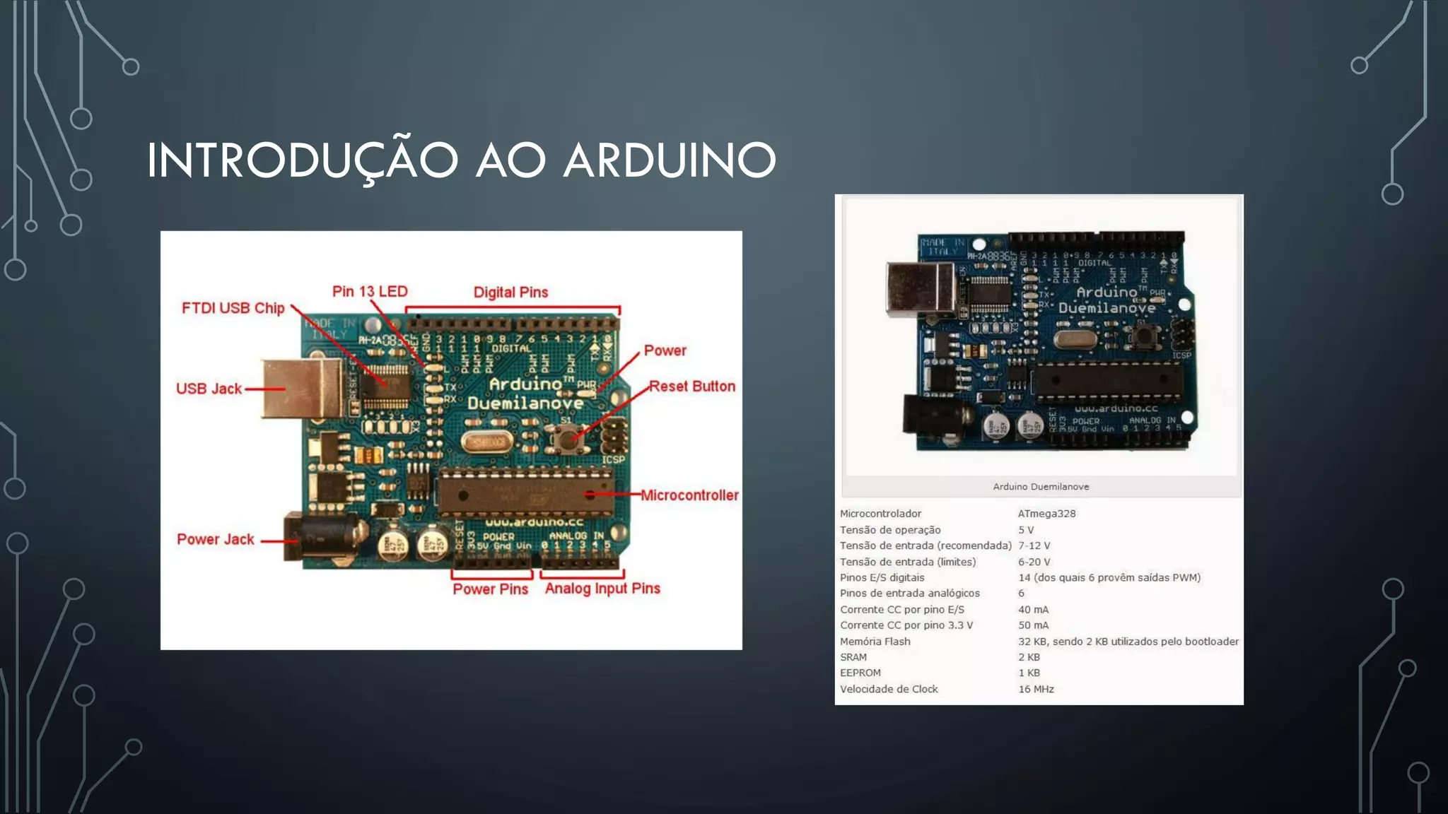 INTRODUÇÃO AO ARDUINO
 