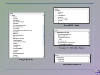Ilustração 35 – Lógica 
Ilustração 36 – Matemática Discreta 
Ilustração 34 – Listas 
Ilustração 37 – Otimização 
24 
 