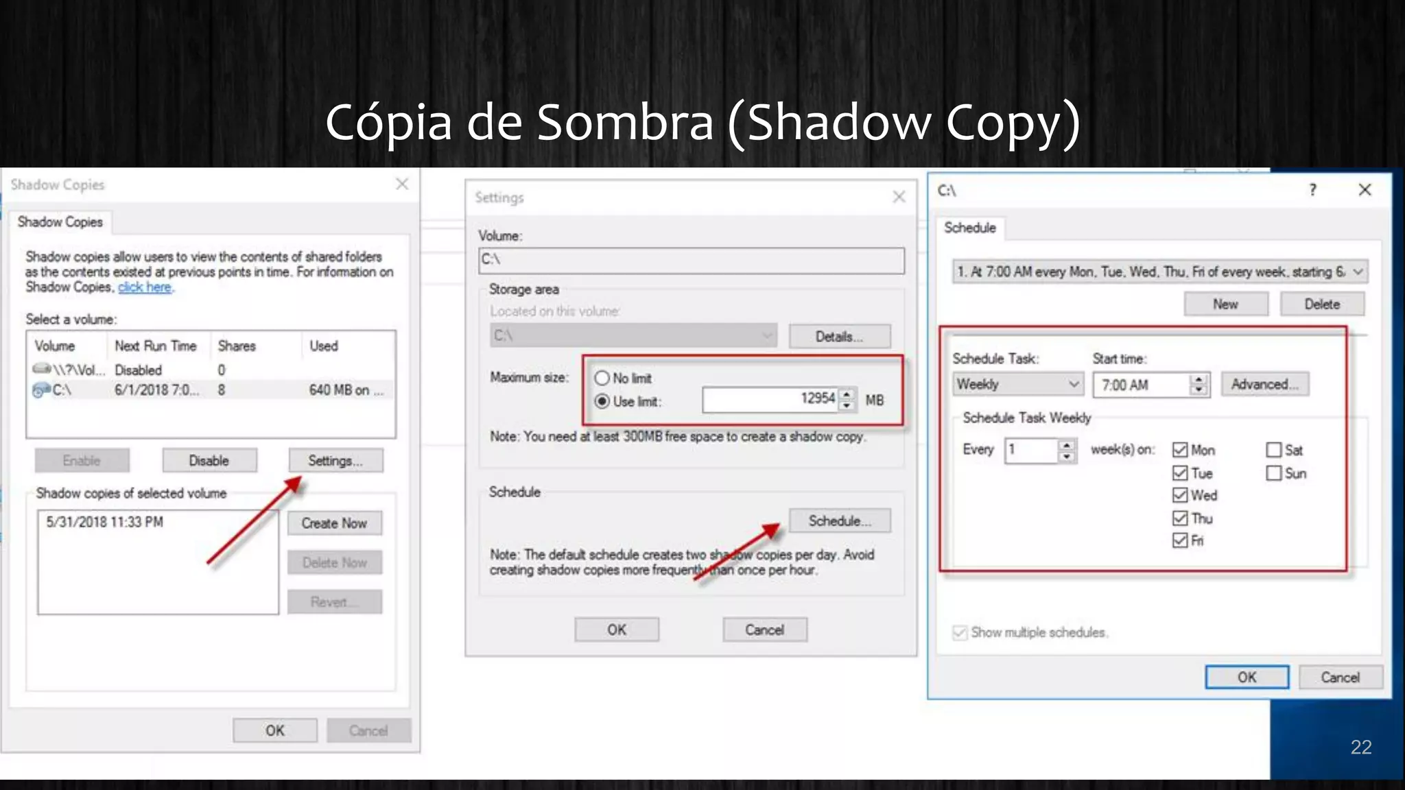 Cópia de Sombra (Shadow Copy)
22
 