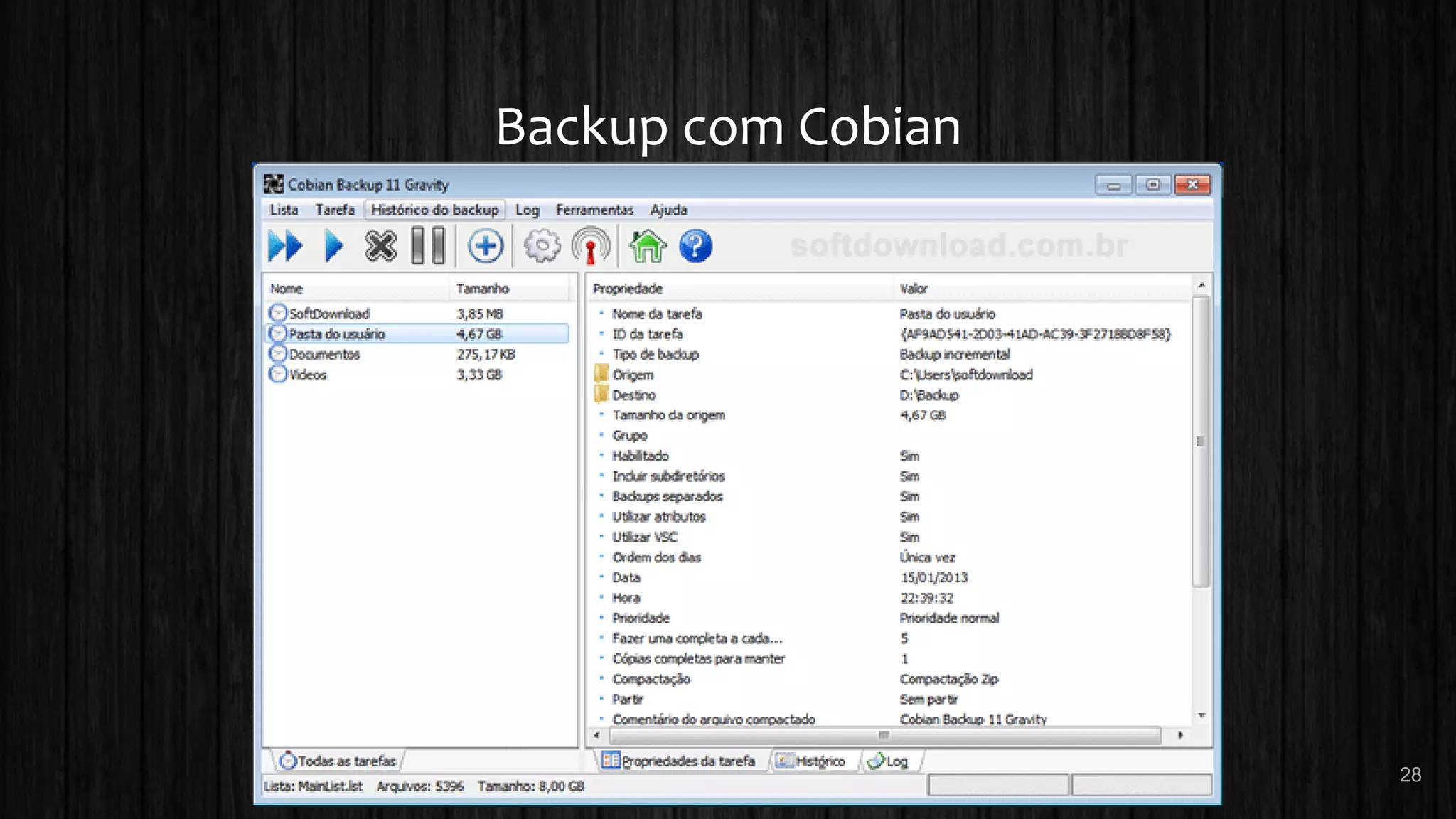 Backup com Cobian
28
 