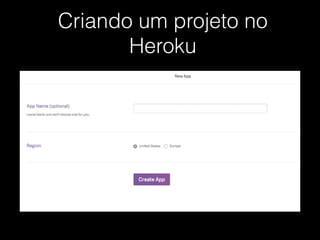Criando um projeto no
Heroku
 