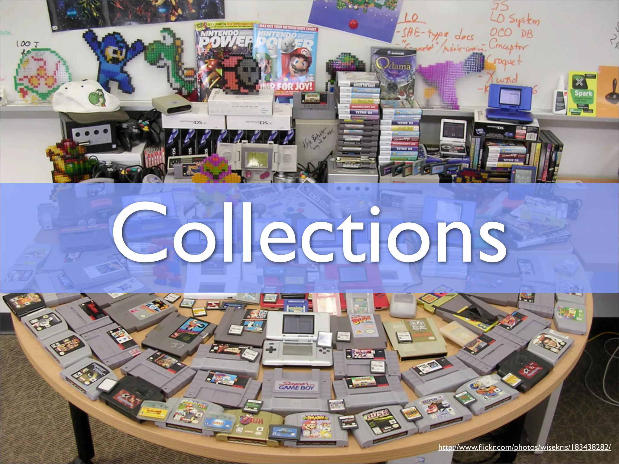 Collections

         http://www.ﬂickr.com/photos/wisekris/183438282/
 