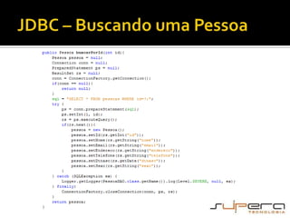 JDBC – Buscando uma Pessoa