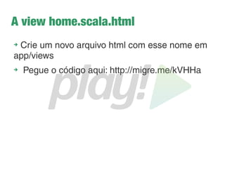 Estrutura da aplicação
Classes controllers
Templates HTML
Classes de teste
Arquivo de configuração do sistema
Arquivo de rotas do sisema
Arquivos estáticos
 