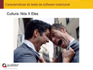 Características do teste de software tradicional


   Cultura: Nós X Eles




www.qualister.com.br
 