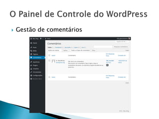  Gestão de comentários
 