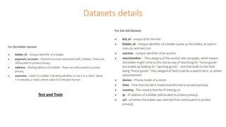 Datasets details
Test and Train
 