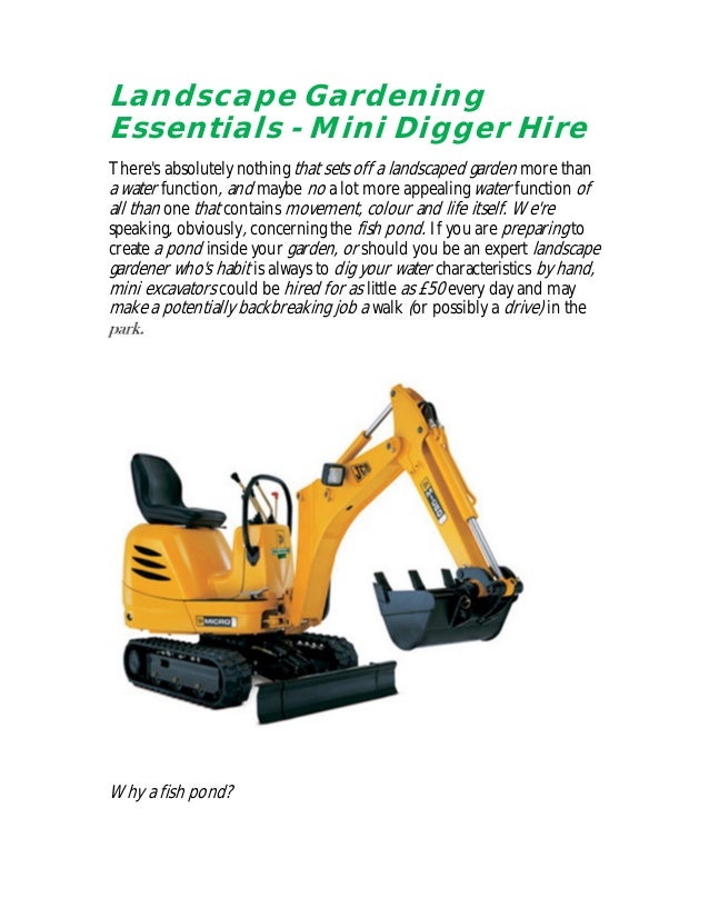 Mini digger hire