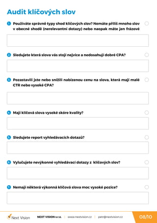 PPC audit - checklist