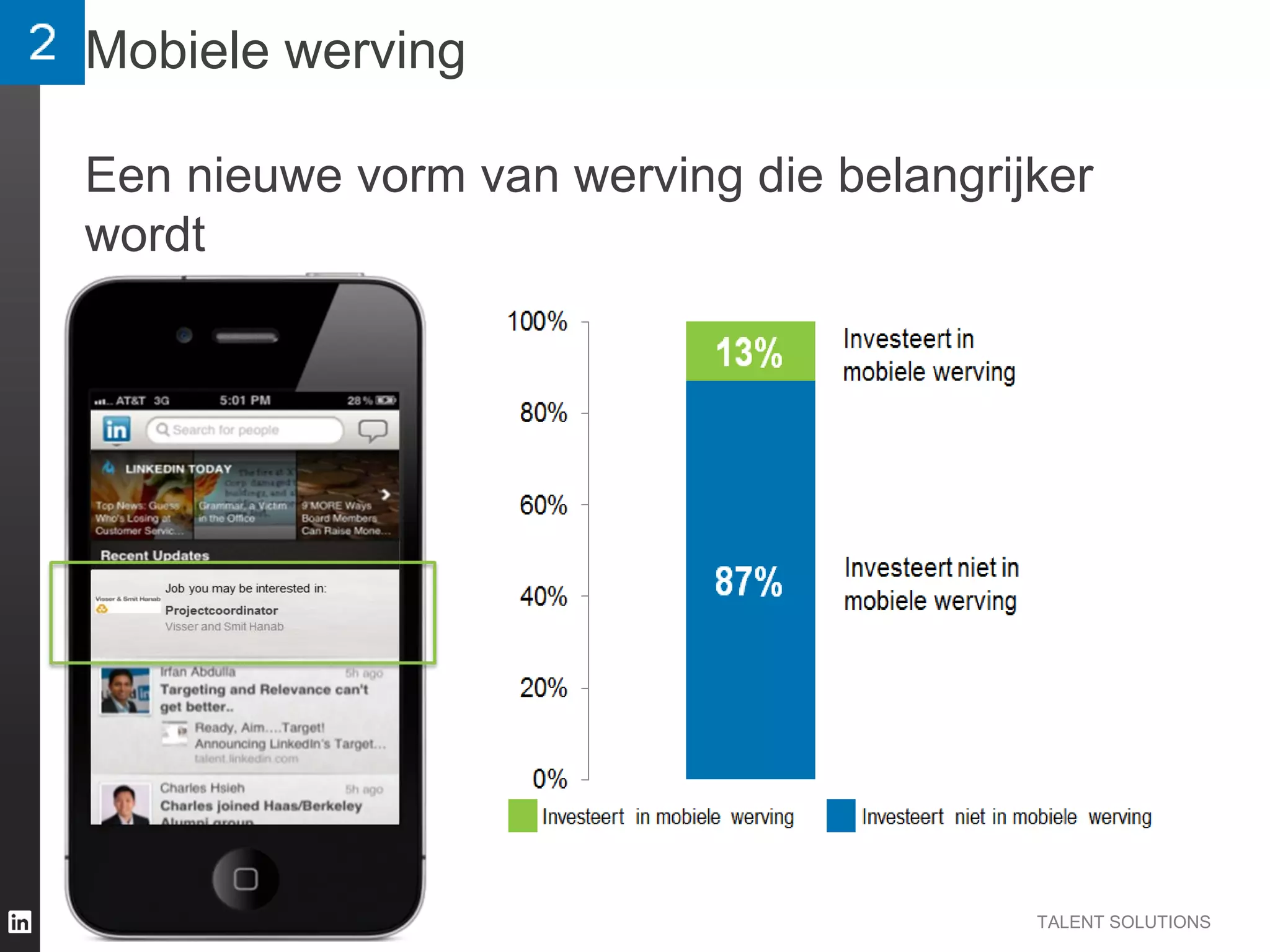 TALENT SOLUTIONS
Mobiele werving
Een nieuwe vorm van werving die belangrijker
wordt
 