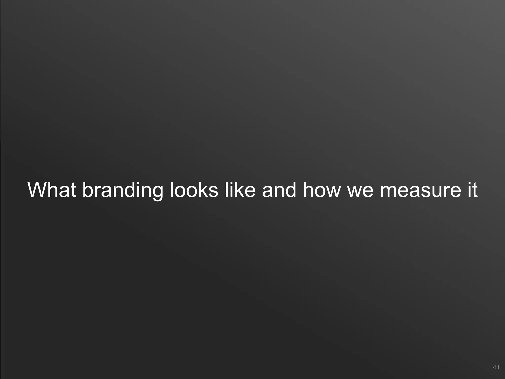 What branding looks like and how we measure it
41
 