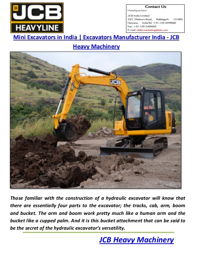 Mini Excavators in India Excavators Manufacturer India JCB Heavy