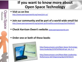Recommend you use language that is familiar to the group or organization.The invitation should not be about Open Space and the process.  Best not to even mention Open Space in your invitation. Typically, people do not understand Open Space until they’ve experienced it.Verbal Invitation & Follow-up by a Host Team help to: Gain important insights that can shape theme and invitation.