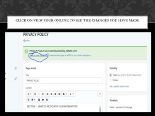 CLICK ON VIEW YOUR ONLINE TO SEE THE CHANGES YOU HAVE MADE
 