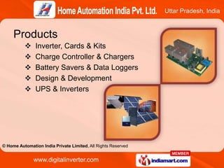Uttar Pradesh, India


     Products
              Inverter, Cards & Kits
              Charge Controller & Chargers
   ...
