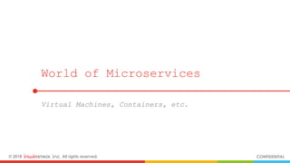 © 2018 inwinSTACK Inc. All rights reserved. CONFIDENTIAL
World of Microservices
Virtual Machines, Containers, etc.
 