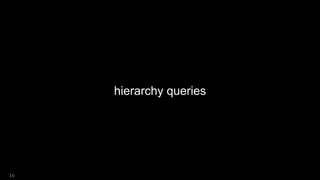 hierarchy queries
16
 