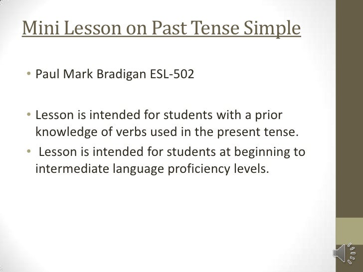 mini lesson on past tense simple