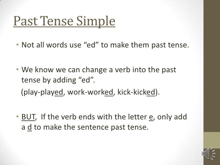 Mini lesson on past tense simple