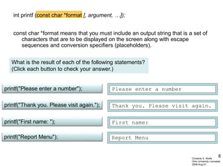 miniLesson on the printf() function | PPTX