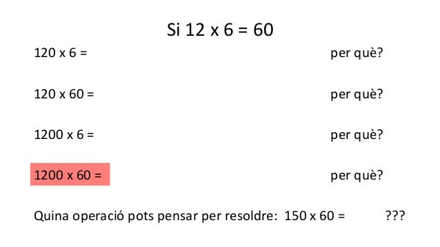 Multiplicacions Per La Unitat Seguida De Zeros