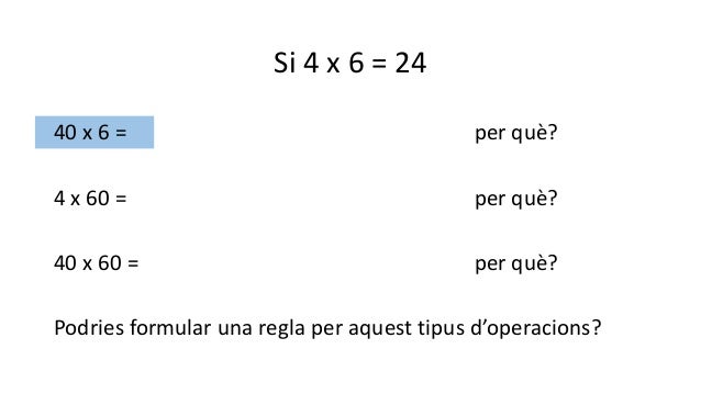 Multiplicacions Per La Unitat Seguida De Zeros
