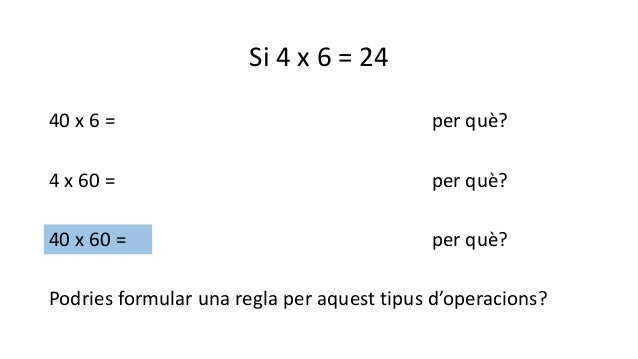 Multiplicacions Per La Unitat Seguida De Zeros