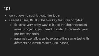 Pytest - testing tips and useful plugins | PPT