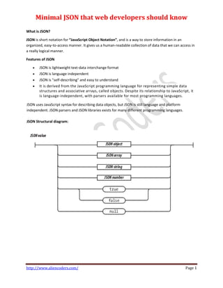 Basics of JSON (JavaScript Object Notation) with examples | PDF