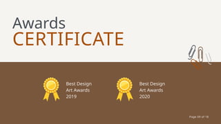 Best Design
Art Awards
2019
Best Design
Art Awards
2020
Awards
CERTIFICATE
Page 09 of 18
 