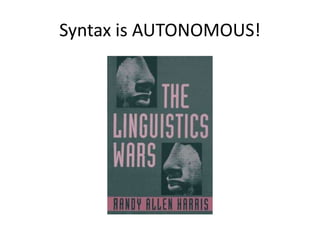 Syntax is AUTONOMOUS!
 