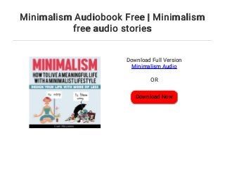 Minimalism Audiobook Free | Minimalism free audio stories
