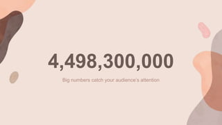 4,498,300,000
Big numbers catch your audience’s attention
 