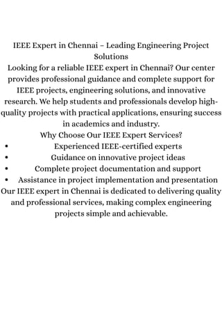 IEEE Engineering Project center in Chennai | PDF