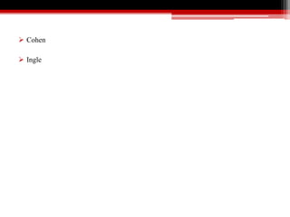  Cohen
 Ingle
 