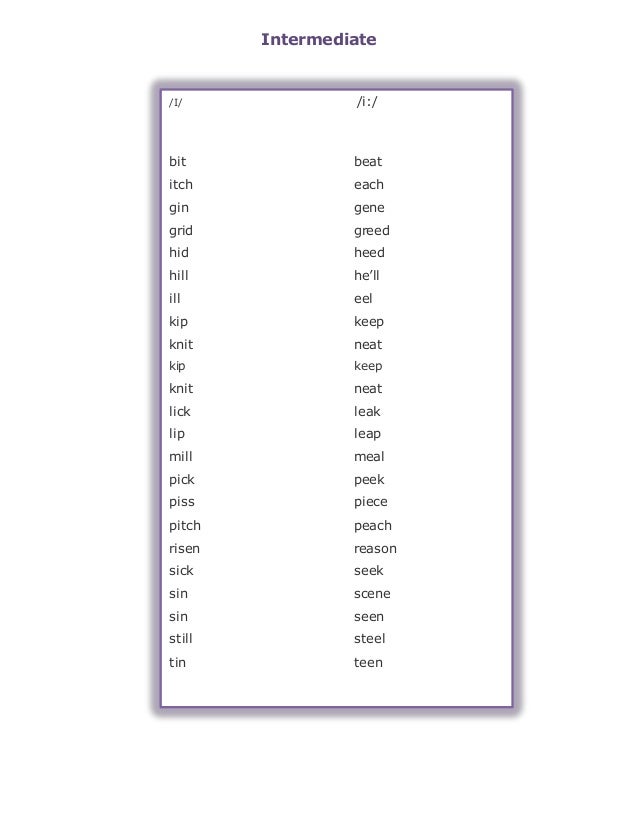 Minimal Pairs 1