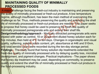 Maintaining quality and safety of minimal processed foods | PPTX