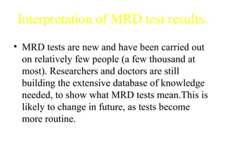 Mrd Testing Lab Minimal residual disease | PPT