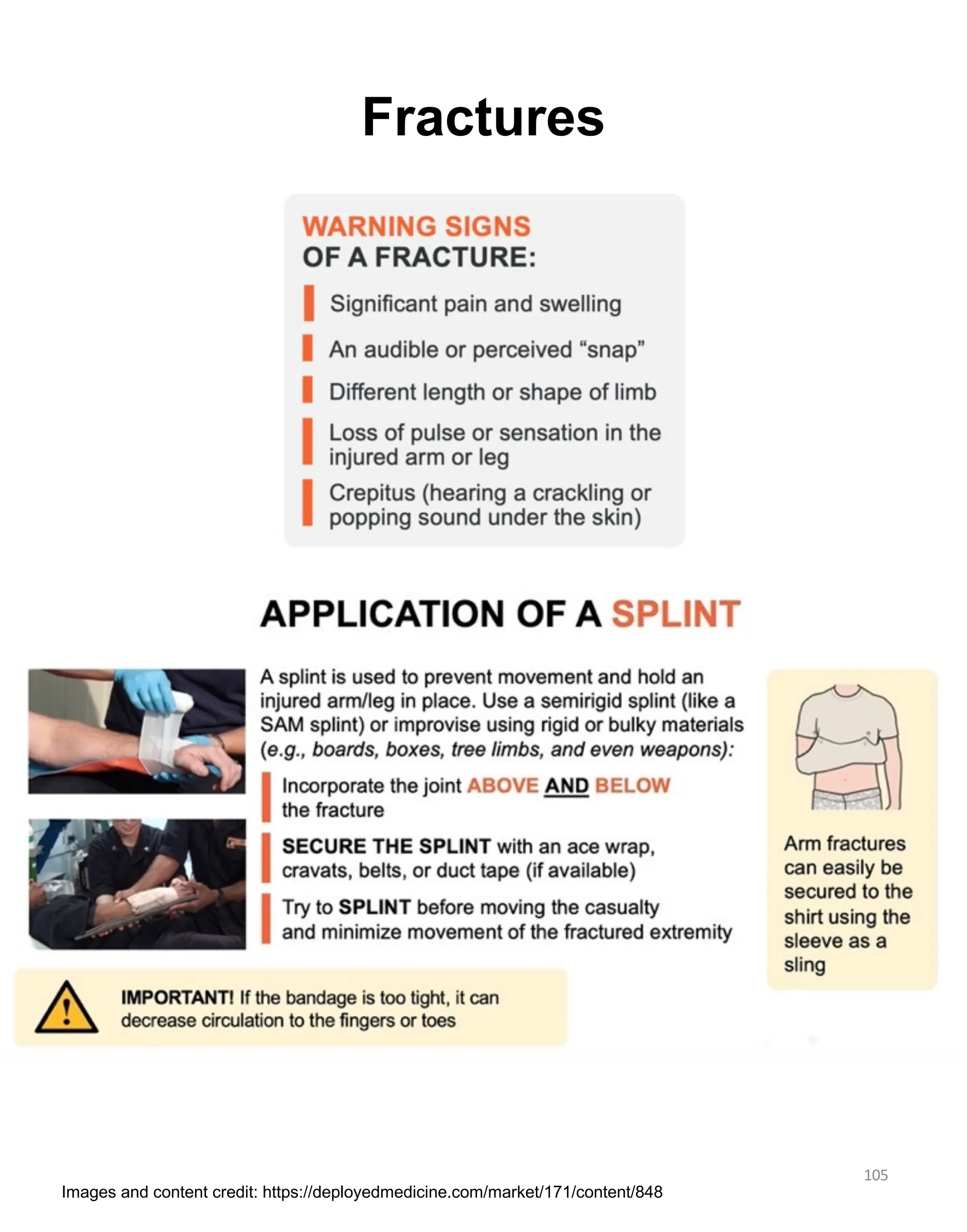 Fractures
105
Images and content credit: https://deployedmedicine.com/market/171/content/848
 