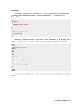 Mini manual php | PDF