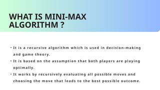 Comprehensive Overview of the Mini-Max Algorithm in Game Theory and ...